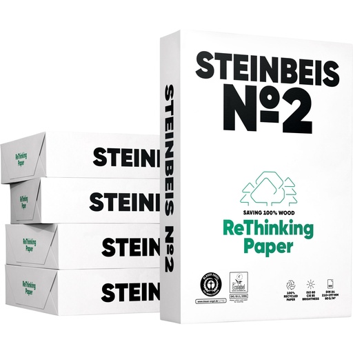 [167297] 5x 500 Blatt Steinbeis No. 2 Recyclingpapier A 4 80 g ISO 80
