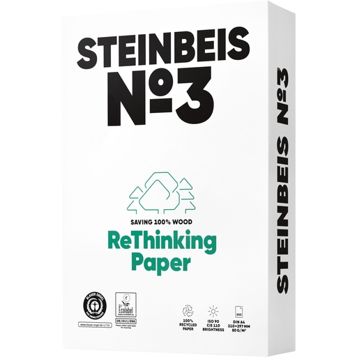 [167311] Steinbeis No. 3 Recyclingpapier A 4 80 g 500 Blatt ISO 90