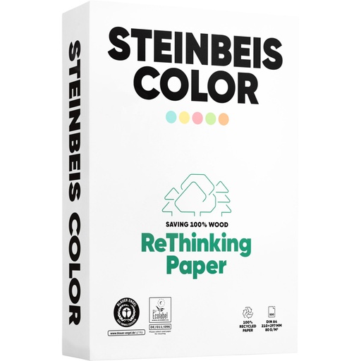 [167360] Steinbeis Color rosa Recyclingpapier A 4 80 g 500 Bl.