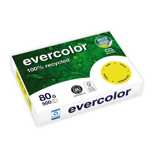 [167458] Clairefontaine EverColor yellow Recycled Paper A 4 80 g 500 Sh.
