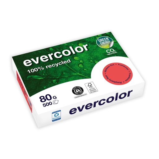 [167465] Clairefontaine EverColor red Recycled Paper A 4 80 g 500 Sh.