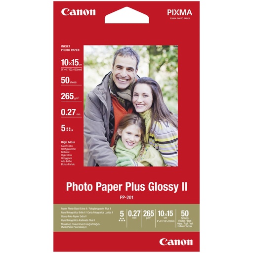 [218673] Canon PP-201 10x15 cm, 50 Sheet Photo Paper Plus Glossy II 265 g