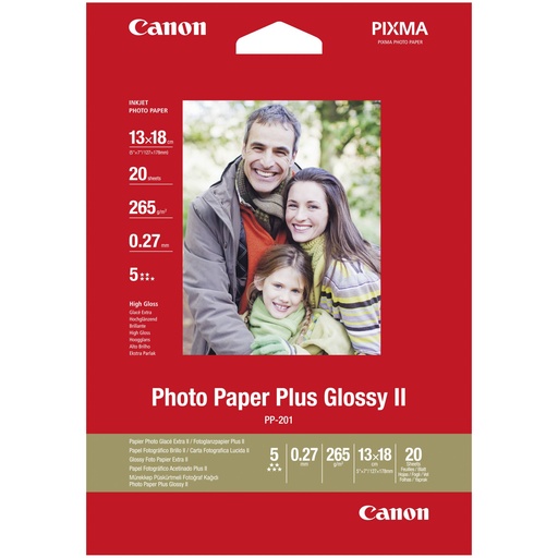 [222516] Canon PP-201 13x18 cm 20 Sheets Photo Paper Plus Glossy II 265 g