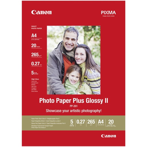 [222523] Canon PP-201 A 4 20 Sheets 265 g Photo Paper Plus Glossy II