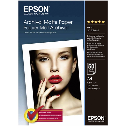 [265662] Epson Archival Matte Paper A 4, 50 Sheet, 189 g    S 041342