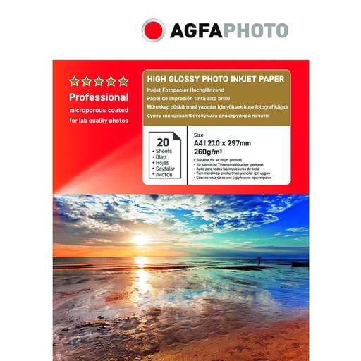 [489260] AgfaPhoto Professional Photo Paper High Gloss 260 g A 4 20 Bl