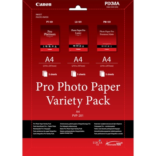 [772359] Canon PVP-201 Pro Photo Paper Variety Pack A 4 3x5 Sheets