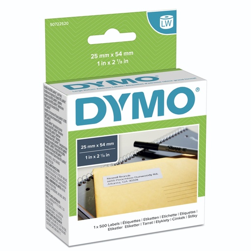 [123410] Dymo Large Return Address Labels 54mm x 25mm white 500 pcs  11352