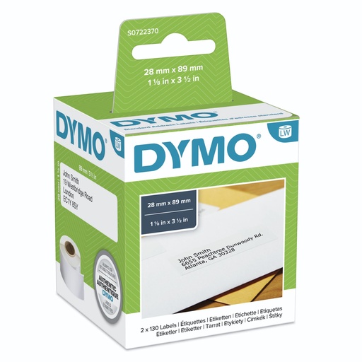 [123431] Dymo Address Labels        99010 89mm x 28mm / 2 x 130 labels