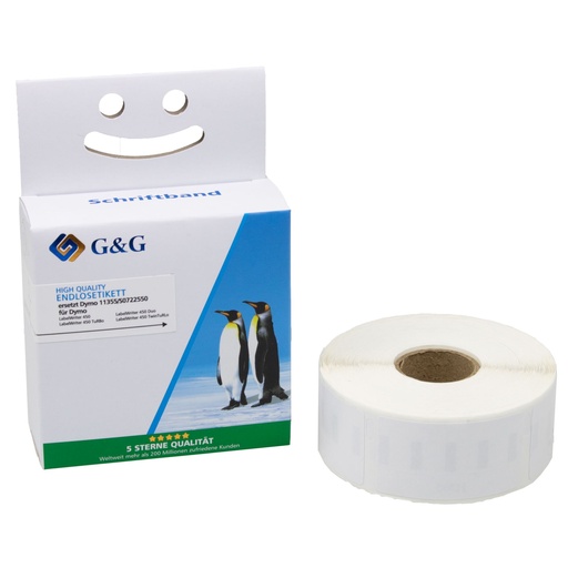 [161207] G&G Etiketten 19mm x 51mm sw-ws Komp. m. Dymo 11355/ S0722550