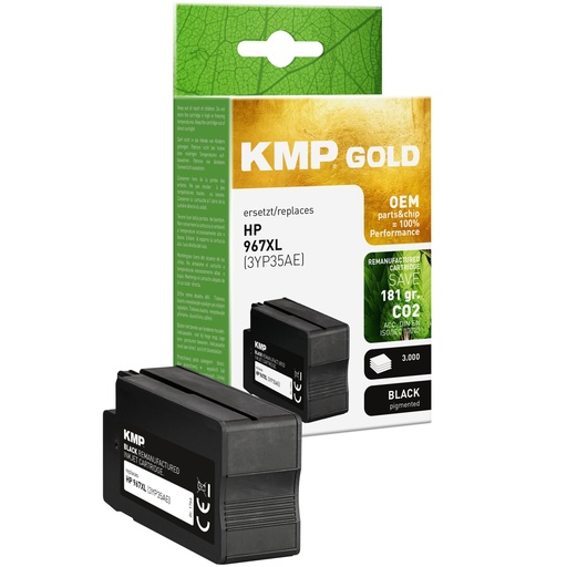 [121748] KMP ink cartridge black compatible w/ HP 3JA31AE 967 XL
