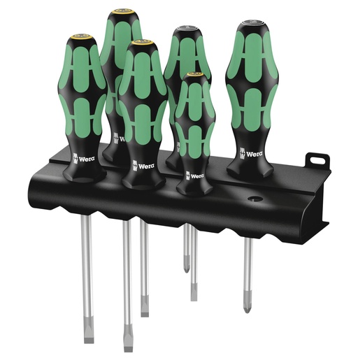 [493467] WERA 334/355/6 Kraftform Plus Lasertip screwdriver set