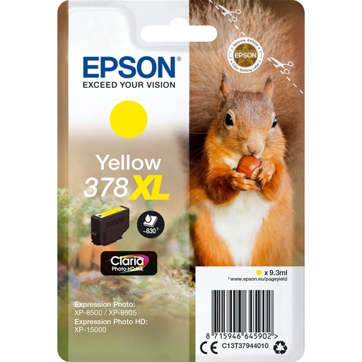 [322961] Epson ink cartridge yellow Claria Photo HD 378 XL    T 3794
