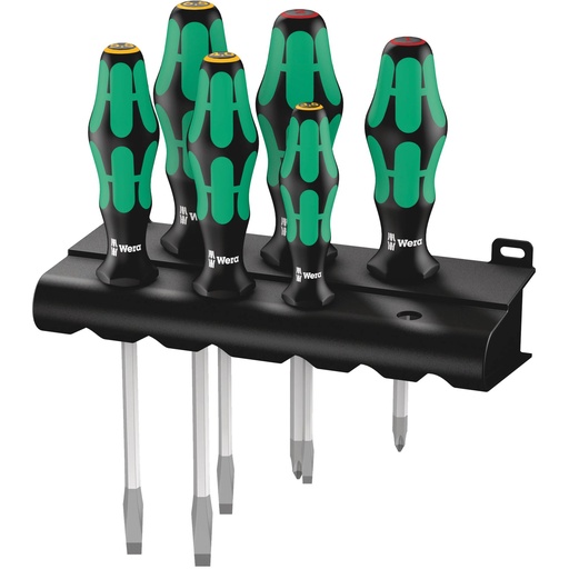 [596003] Wera 334 SK/6 Rack Screwdriver Set Kraftform Plus Lasertip