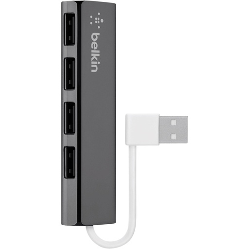 [435262] Belkin ultra flat 4-Port Slim Travel-Hub passiv black F4U042BT