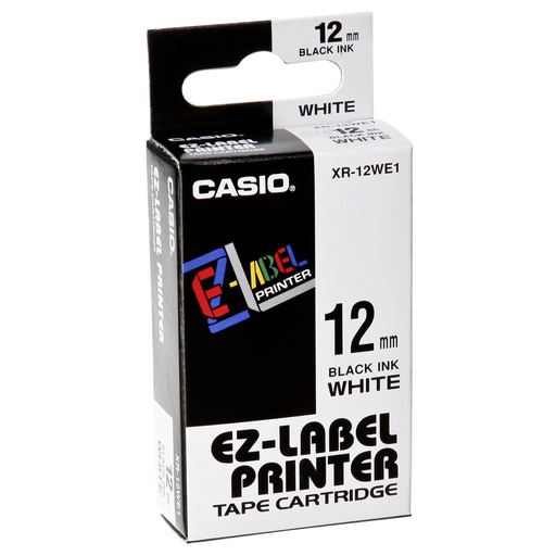 [178906] Casio XR-12 WE 12 mm black on white