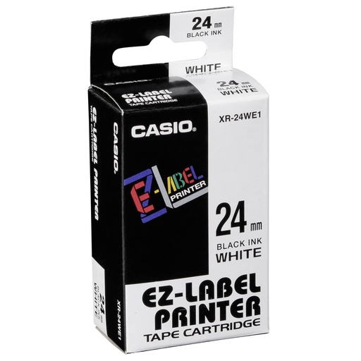 [587741] Casio XR-24 WE 1 24 mm black on white
