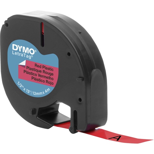 [601561] Dymo Letratag Band Plastik red 12 mm x 4 m