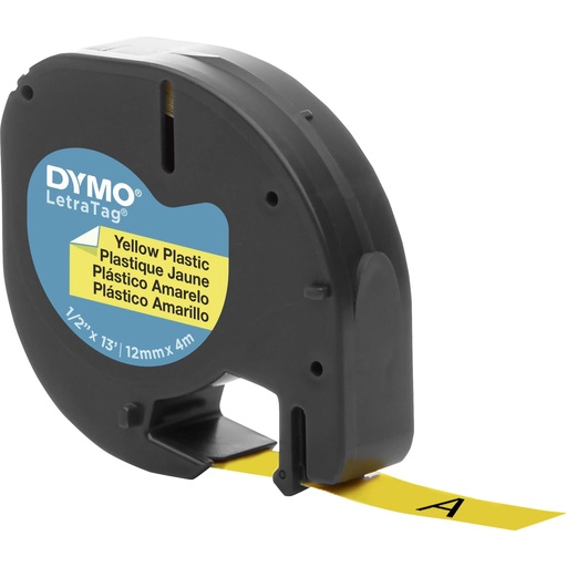 [601575] Dymo Letratag Band Plastik yellow 12 mm x 4 m