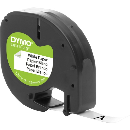 [601589] Dymo Letratag Band Paper white 12 mm x 4 m