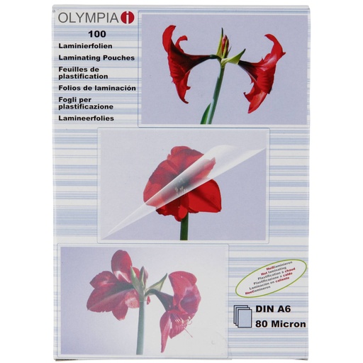 [287770] 1x100 Olympia Laminating pouches DIN A6 80 micron            9168