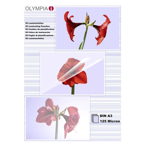 [375599] 1x50 Olympia Laminating pouches DIN A3 125 micron           9175