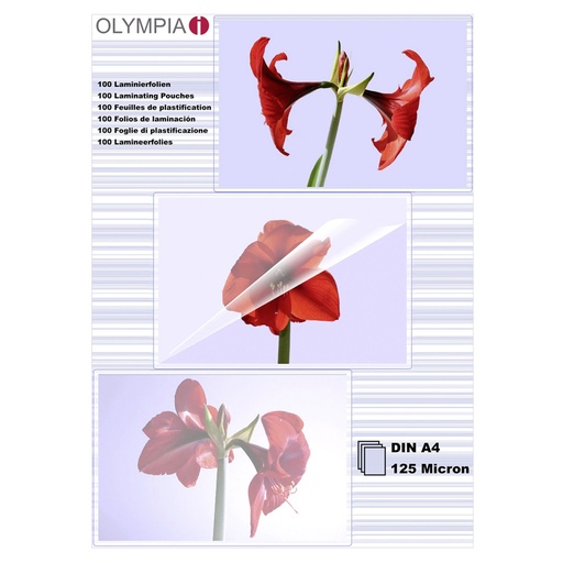 [375606] 1x100 Olympia Laminating pouches DIN A4 125 micron           9176