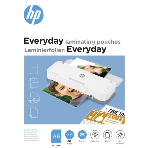[761357] HP Everyday Laminating pouches A6 80 Micron, 25 pcs.