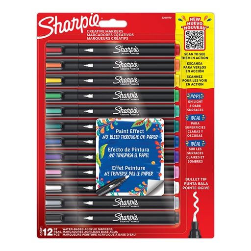 [140501] 1x12 Sharpie Creative Marker Acryl Kugelspitze
