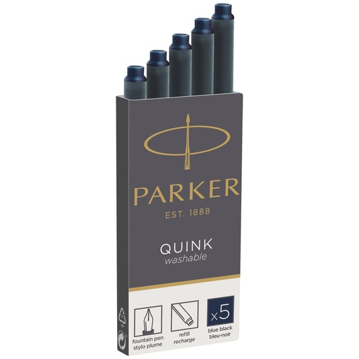 [259828] 1x5 Parker ink cartridge Quink blue black