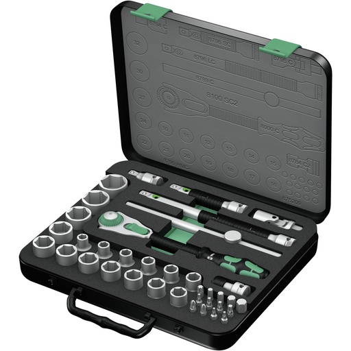 [541046] WERA 8100 SC 2 Zyklop Speed Ratchet set 1/2  drive metric