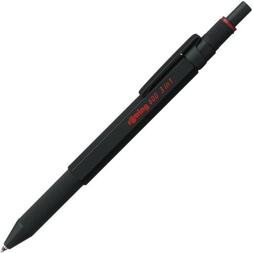 [719595] rotring 600 Multipen 3in1 black Fine-lead Pen, Ball Pen blue/red
