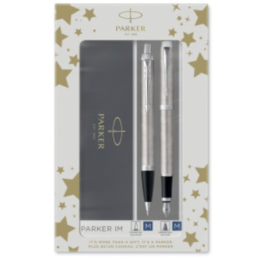[757710] Parker IM Brushed Metal C.C. DuoSet incl. Gift Box