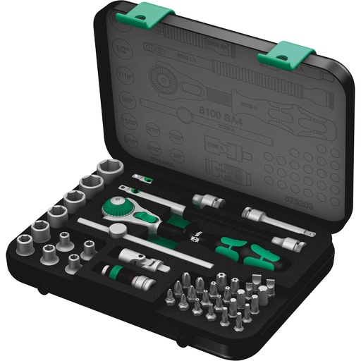 [596129] Wera 8100 SA 4 Zyklop Speed Ratchet Set, 1/4  Drive imperial