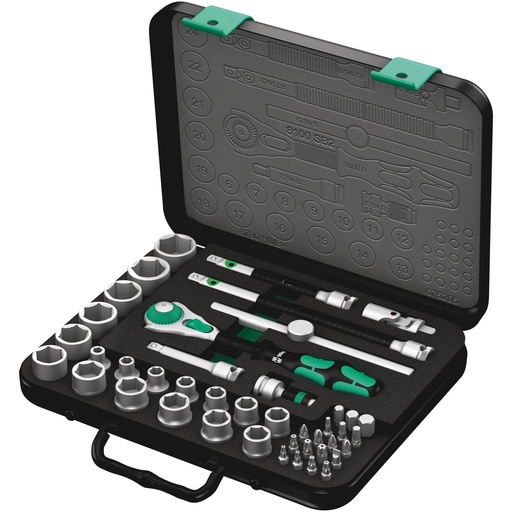 [596157] Wera 8100 SB 2 Zyklop Speed Ratchet Set 3/8  Drive metric