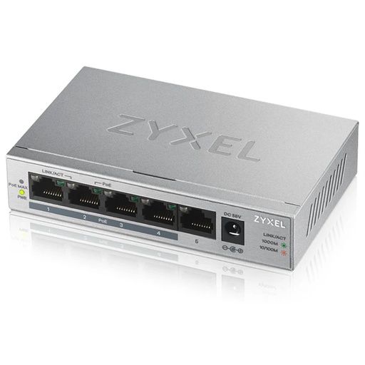[788216] Zyxel GS1005-HP 5-Port Desktop PoE+ Switch