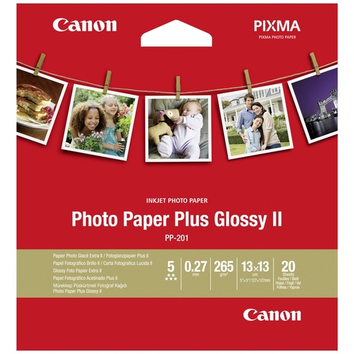 [252079] Canon PP-201 13x13 cm 20 Sheets Photo Paper Plus Glossy II 265 g