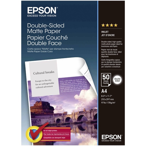 [391200] Epson Double Side Matte Paper A4, 50 Sheet, 178g    S041569