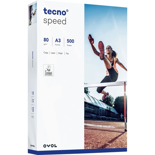 [616842] 5x 500 Sheets tecno speed A 3 Universal Paper 80 g white