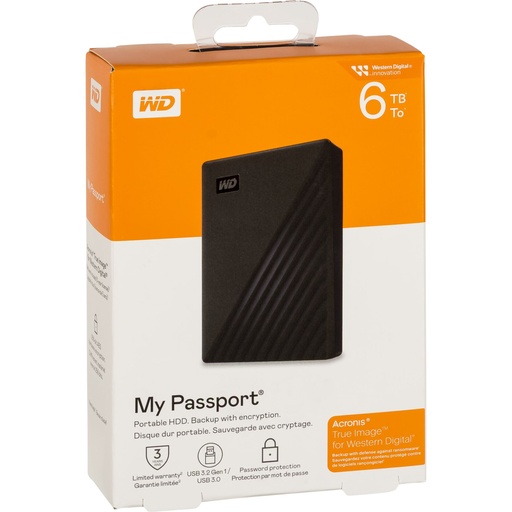 [142069] Western Digital My Passport  6TB Black USB 3.2 Gen 1
