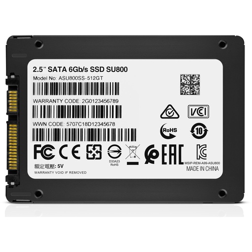 [219860] ADATA SATA SSD SU800       512GB SATA III 6.0 R/W 560/520