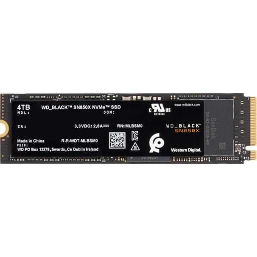 [849263] Western Digital Black SSD    4TB SN850 NVMe           WDS400T2X0E