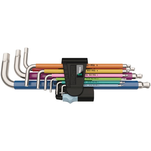 [439525] WERA 3950/9 Hex-Plus Multicolour Stainless 1 L-key set, metric