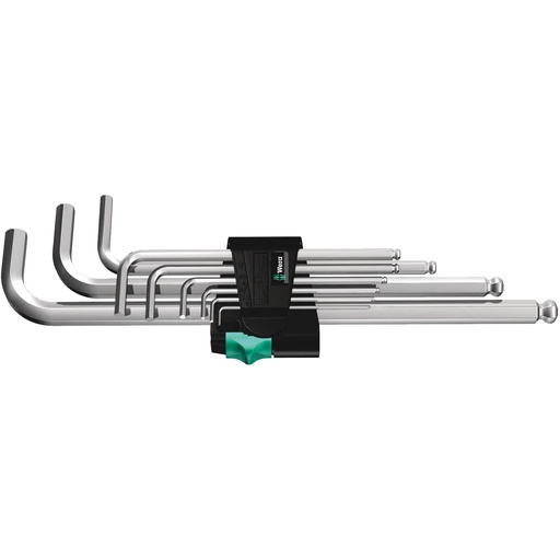 [439560] WERA 950/9 Hex-Plus 1 L-key set metric, chrome-plated