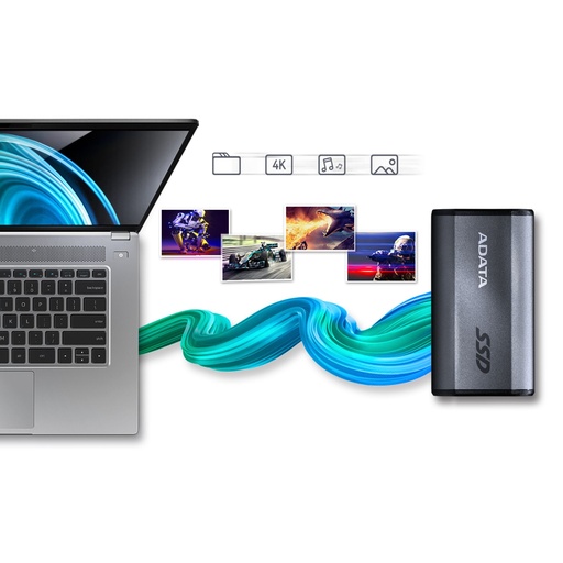 [887315] ADATA Externe SSD SE880      1TB ELITE Gray R/W 2000/2000