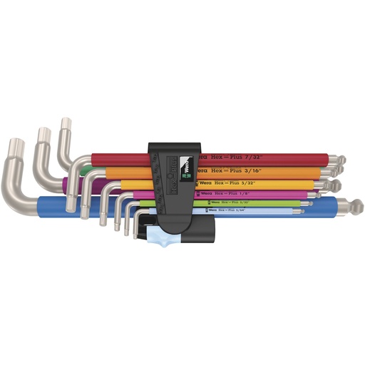 [674774] Wera 3950/9 Hex-Plus Multicolour Imperial Stainless 1