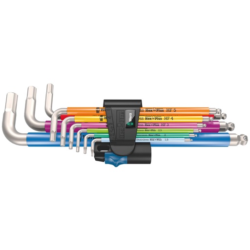 [791198] Wera 3950/9 Hex-Plus Multicolour HF Stainless 1