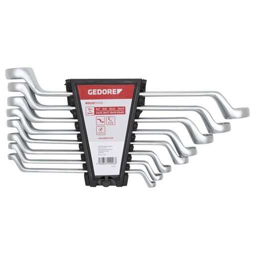 [820227] GEDORE red Double ring end Spanner Set 8-pieces 6-22 mm