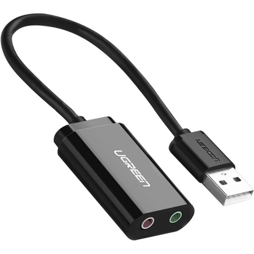 [730704] UGREEN USB-A To 3.5mm External Stereo Sound Adapter Black 15cm