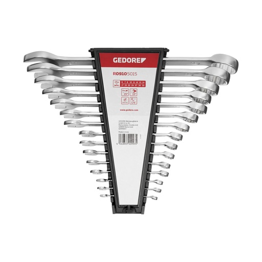 [820409] GEDORE red Ratchet Spanner Set metric 15-pieces